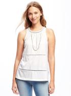 Old Navy Eyelet Trim Tank For Women - Cream