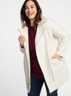 Old Navy Womens Plus-size Sherpa-collar Long-line Moto Jacket Dumpling Size 3x