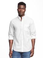 Old Navy Built In Flex Classic Shirt For Men - Bright White