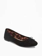 Old Navy Sueded Classic Ballet Flats For Women - Blackjack