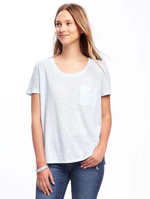 Old Navy Linen Blend Boyfriend Tee For Women - Just Chill
