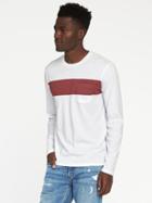 Old Navy Soft Washed Chest Stripe Pocket Tee For Men - Cream