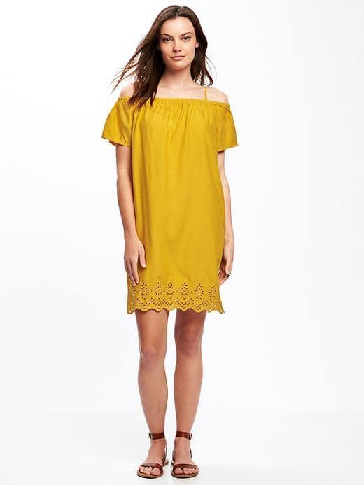 Old Navy Off The Shoulder Swing Dress For Women - Feeling Corny