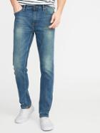 Slim Built-in Tough All-temp Bleach-spot Jeans For Men