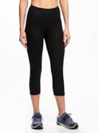 Old Navy Go Dry High Rise Printed Compression Crops For Women - New Black Mini Dot