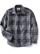Old Navy Plaid Button Front Shirt - Grayscale