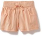 Old Navy Shirred Waistband Jersey Shorts - Creamy Peach