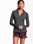 Old Navy Womens Go Dry 1/4 Zip Pullovers Size S Tall - Soft Black Stripe