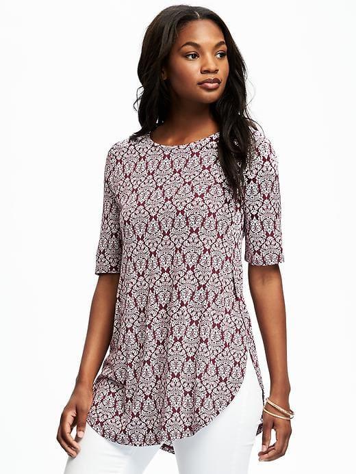 Old Navy Printed Tulip Hem Tee - Red Print