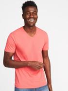 Old Navy Mens Soft-washed Perfect-fit V-neck Tee For Men Coral Tropics Size M