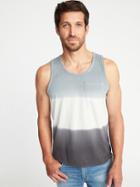 Old Navy Mens Regular-fit Dip-dye Pocket Tank For Men Gray Stone Size L