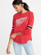 Old Navy Womens Nhl Team Sleeve-stripe Tee For Women Detroit Red Wings Size M