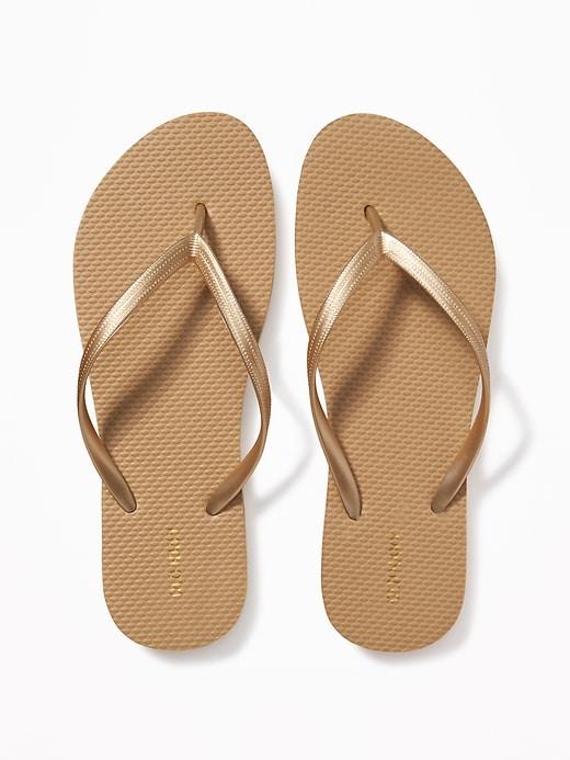 Old Navy Womens Classic Flip-flops For Women Golden Bronze Size 5