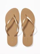 Old Navy Womens Classic Flip-flops For Women Golden Bronze Size 5