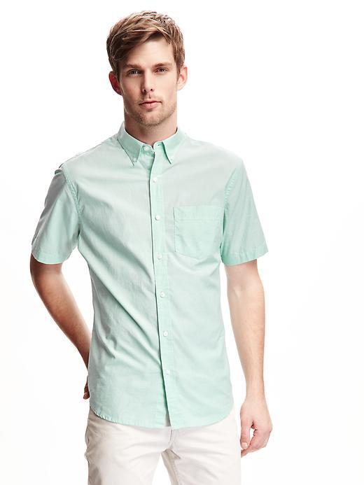 Old Navy Slim Fit Short Sleeve Shirt For Men - Engage Mint