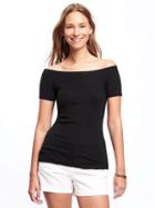 Old Navy Semi Fitted Off The Shoulder Top For Women - Black