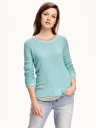 Old Navy Hi Lo Textured Pullover For Women - Mint Green