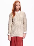 Old Navy Womens Cocoon Cable Knit Sweater Size L - Feather