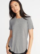 Old Navy Womens Luxe Crew-neck Tee For Women Heather Gray Size Xl