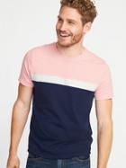 Old Navy Mens Soft-washed Color-block Crew-neck Tee For Men Blush Hue Size Xxl