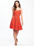 Old Navy Fit & Flare Cami Dress For Women - Red Floral