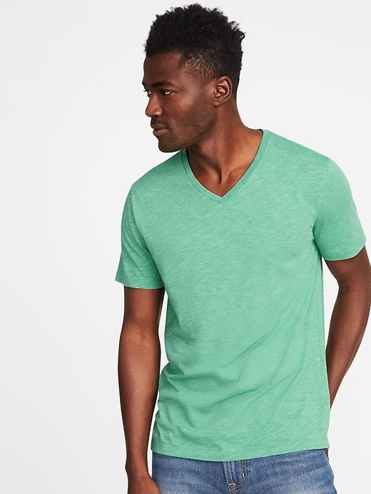 Old Navy Mens Soft-washed Slub-knit V-neck Tee For Men Ibiza Sea Size Xxl