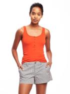 Old Navy First Layer Fitted Henley Tank For Women - Hot Tamale