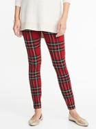 Old Navy Womens Stevie Ponte-knit Pants For Women Red Plaid Size M