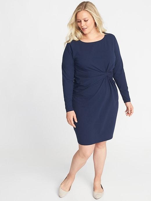 Old Navy Womens Plus-size Twist-front Bodycon Dress Lost At Sea Navy Size 1x