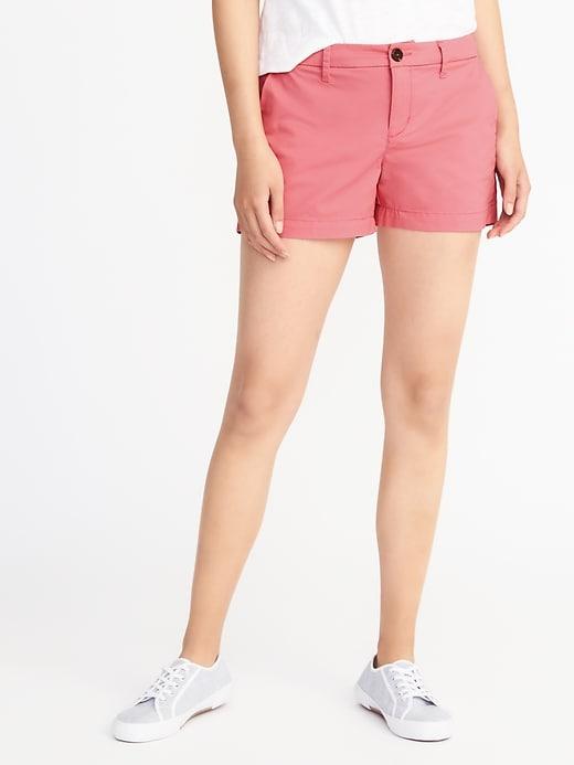 Old Navy Womens Relaxed Mid-rise Shorts For Women (3 1/2) Rogue Rouge Size 4