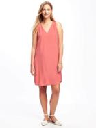 Old Navy Sleeveless Cutout Back Shift Dress For Women - Coral Tropics