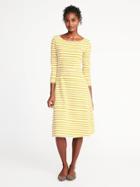 Old Navy Womens Fit & Flare Midi Dress For Women Lime Stripe Size Xl