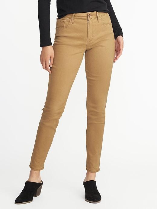 Old Navy Womens High-rise Rockstar Sateen Jeans For Women Creme Caramel Size 0