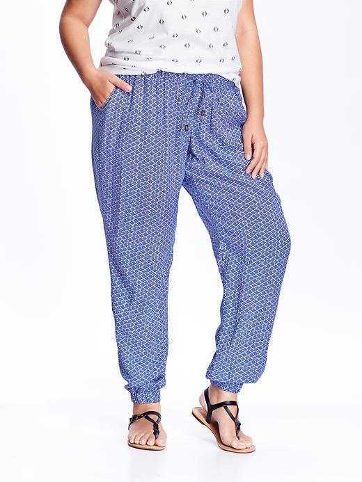 Old Navy Womens Plus Patterned Soft Pants Size 1x Plus - Light Blue Print