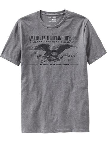 Old Navy Mens &quot;american Heritage&quot; Tees - Charcoal Heather