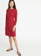 Old Navy Womens Ponte-knit Sheath Dress For Women Ember Red Size S