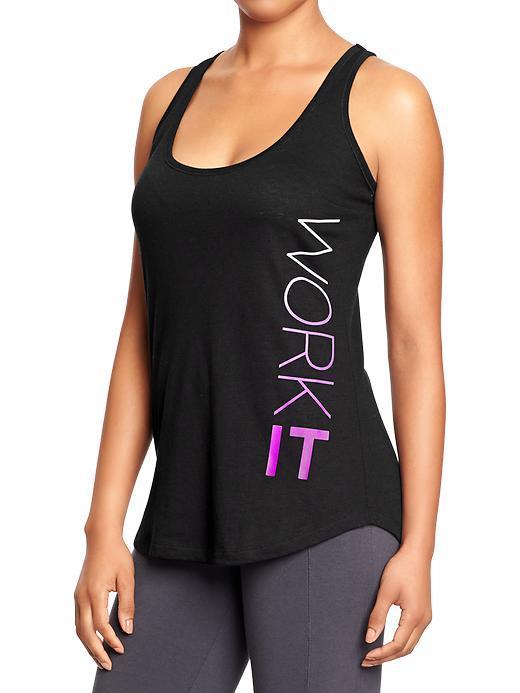 Old Navy Womens Active Godry Graphic Tanks - Black Jack 3