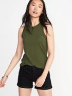 Old Navy Womens Slim-fit High-neck Sleeveless Tee For Women Matcha Green Size Xl