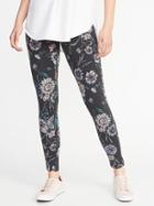 Old Navy Womens Patterned Leggings For Women Gray Floral Print Size Xxl