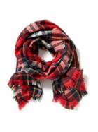 Old Navy Oversized Flannel Scarf - Red Plaid
