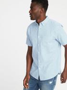 Old Navy Mens Slim-fit Seersucker Shirt For Men Blue Stripe Size S