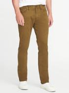 Old Navy Mens Slim Built-in Flex Five-pocket Brushed-twill Pants For Men Rye Brown Size 29w