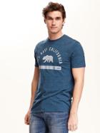 Old Navy Tri Blend Logo Graphic Tee For Men - Navy Heather