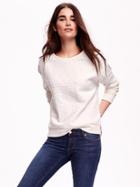 Old Navy Quilted Crew Neck Sweatshirt - Cream