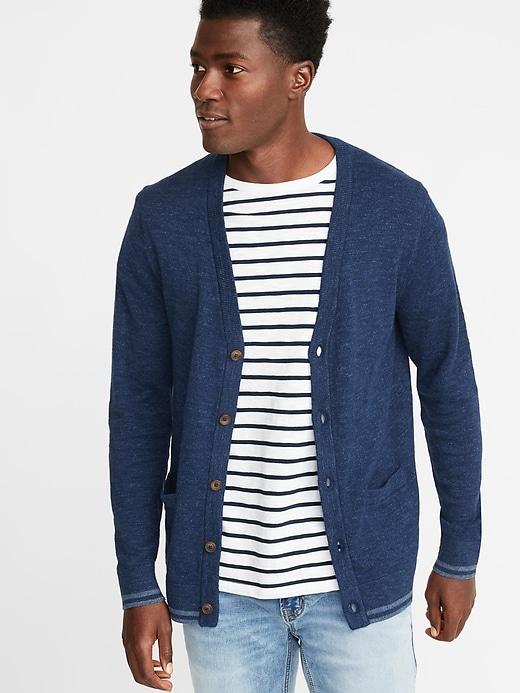 Classic Button-front Cardigan For Men
