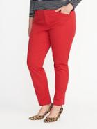 Old Navy Womens Mid-rise Smooth & Slim Plus-size Pixie Pants Robbie Red Size 18