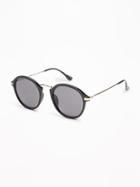 Old Navy Womens Retro Round-frame Sunglasses For Women Black Size One Size