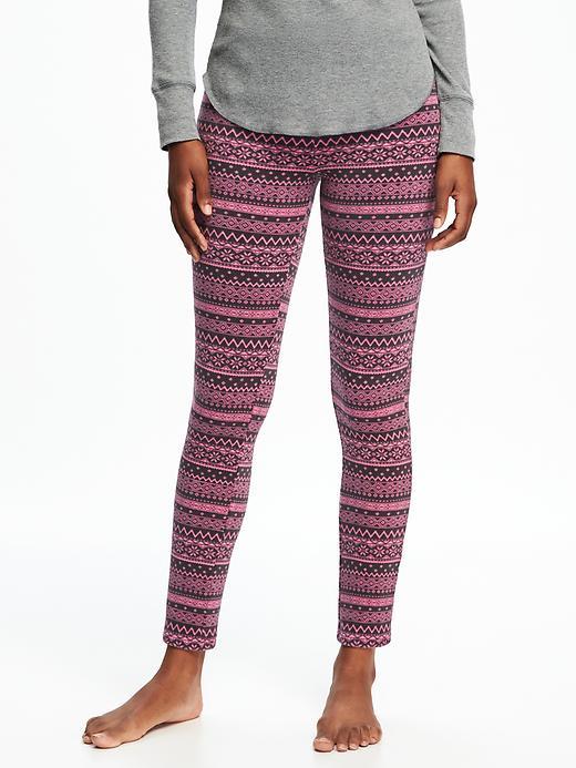 Old Navy Micro Fleece Leggings For Women - Pink Fair Isle