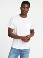 Old Navy Mens Linen-blend Crew-neck Pocket Tee For Men Cream Size Xxl