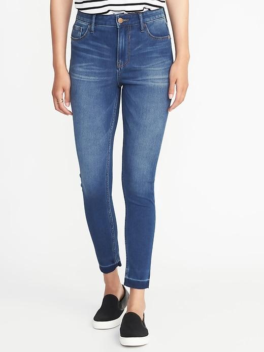 Old Navy Womens High-rise Rockstar 24/7 Released-hem Super Skinny Jeans For Women Angel Island Size 10
